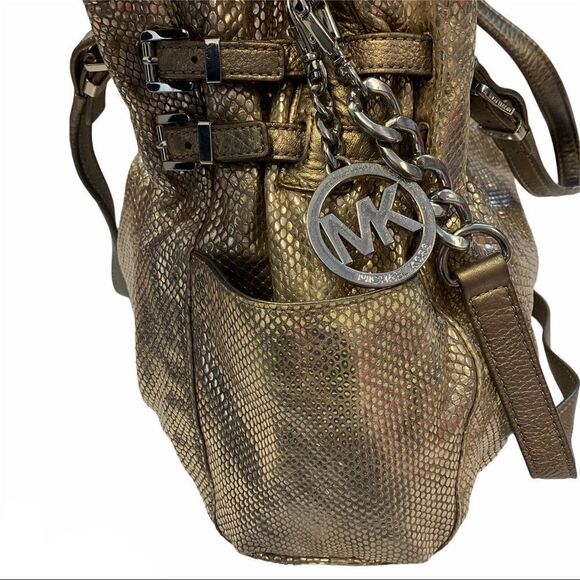 MICHAEL Kors gold snakeskin Edie shoulder bag - Picture 6 of 15